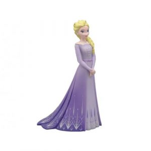 Figura Elsa Disney Frozen II - Reina de las Nieves con vestido morado y peinado característico
