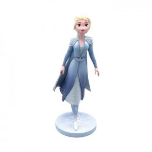 Figura Elsa Disney Frozen II - Reina de las Nieves con vestido azul y peinado característico