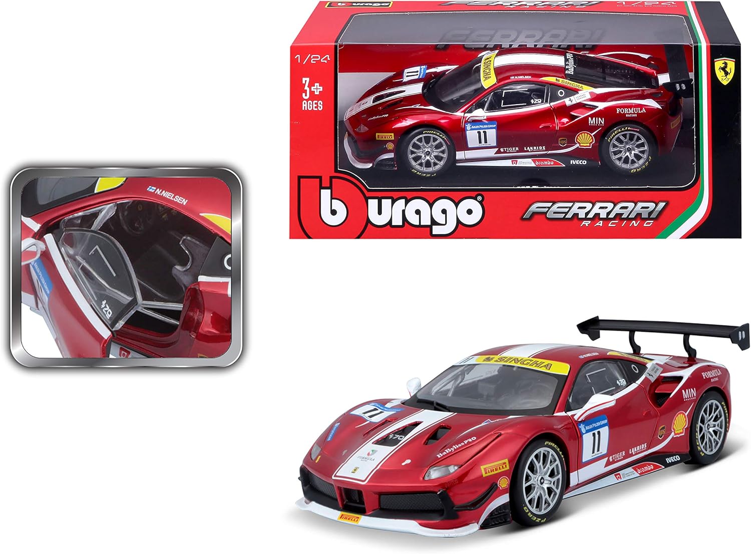 Bburago Ferrari 488 Challenge 2017 Escala 1:24 | Maqueta Racing Oficial Ferrari - Imagen 2